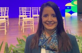 Neuzeli Maria de Almeida Pinto, professora da Uema, participa de lançamento de ações contra feminicídio.